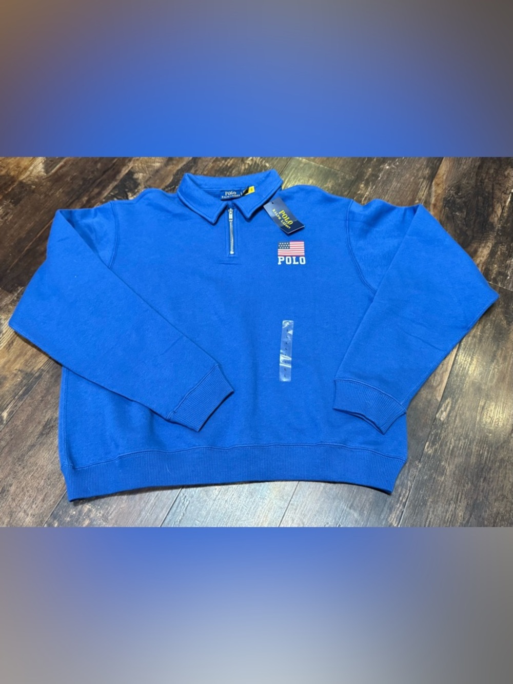 Women’s Polo Ralph Lauren USA Flag Logo 1/4 Zip Pullover Size Large